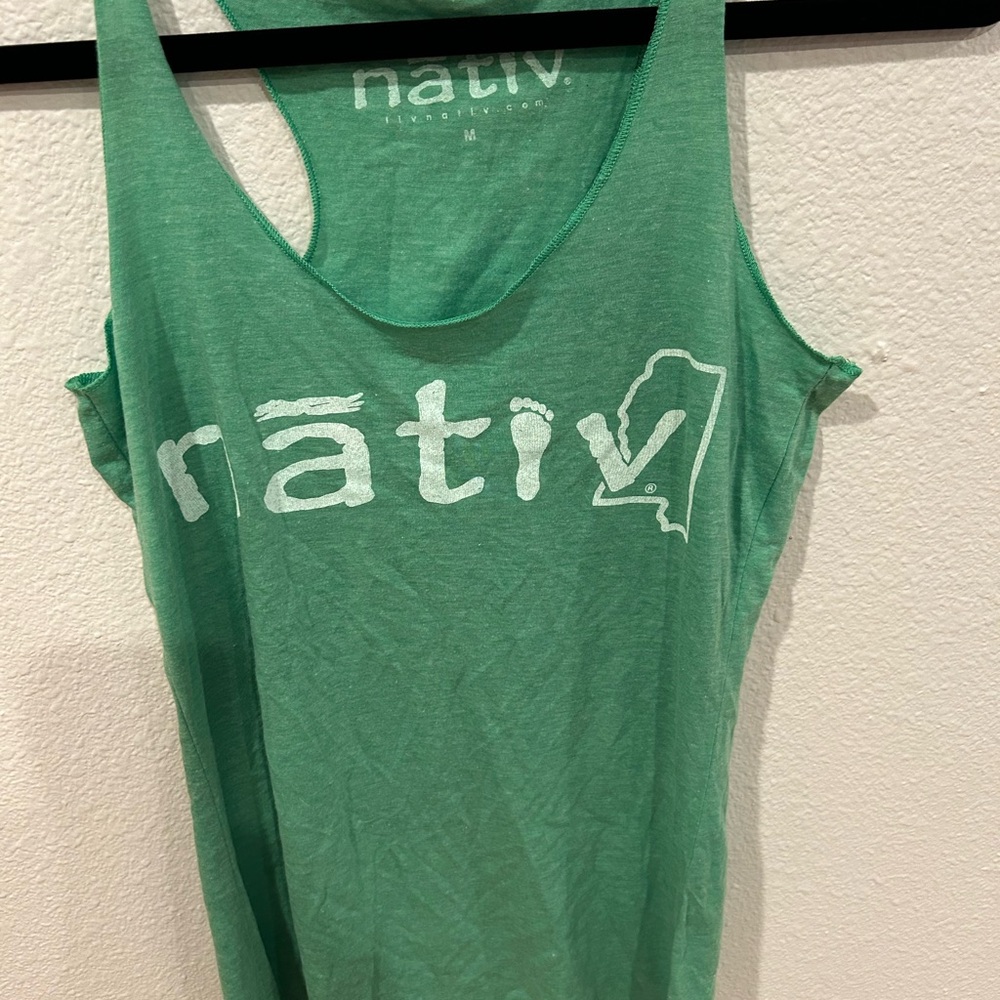 Native Green Tank Top with Vintage-Inspired Design